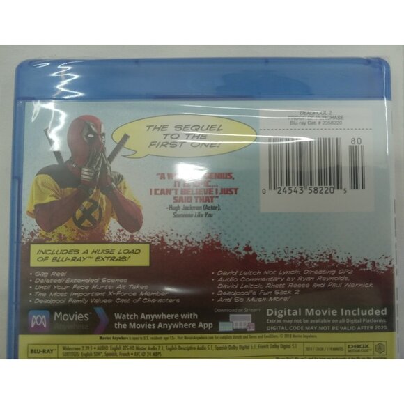 Deadpool 2 (Blu-ray, 2018) Marvel Action Comedy Movie Brand New Sealed - Picture 4 of 5